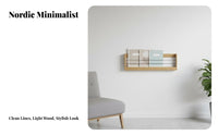 Wall-Mounted Book Ledge Easy Installation Display Shelf Elastic Cord Retainer
