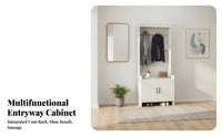 Multi-Functional Hall Tree with Shoe Storage Large Capacity Entryway Organizer with Hooks Space Saving Design Coat Rack Stand Stable and Sturdy for Families, Apartment Dwellers, Homeowners, Foyer, Hallway, Mudroom, Living Room