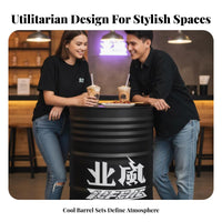 Factory-influenced by Retro Booth Set Retro Design Oil Drum Furniture Set sturdy Easy to Clean for Cafes, Lounge Area