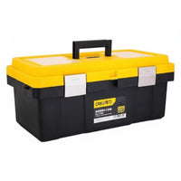 Toolbox with Removable Tray Hard-Wearing Compartment Organizer Box Portable