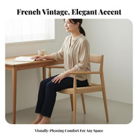 Woven Cord Seat Chair Sturdy Wood Frame Woven Side Supportchair Mid-Centuryperiod Modern and Design Handwoven for Homeowners