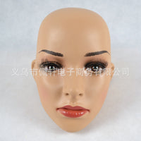 女头模特展示道具 可拆卸活动女头模PVC头模带帽子眼镜假发头模特