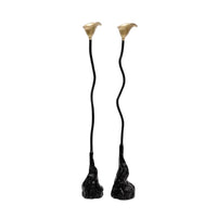 2 Pieces Candlestick Holder with Wavy Stem Elegant Candle Centerpiece Sleek