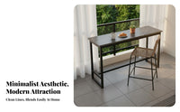 Wall-side Bar Table Modern Minimalist Bar Table with Storage Shelves Sturdy Steel Frame Space-saving Home Furniture Suitable for Homeowners Adults Balcony Kitchen