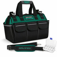Tool Bag Tool Organizer Tool Storage Bag Handheld Tool Carrier with Multiple Front Flap Pockets and Shoulder Strap Suitable for Plumbers Technicians Maintenance Work