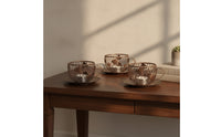 3 Pieces Cup Shaped Candle Holders with Saucers Elegant Coffee Cup Candle Holders Decorative Decorations for Living Room