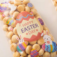 50 Pieces Easter Transparent Film Bag Bag Cute Pattern Design Easter Sweet Treat Bag Transparent Body Transparent Film Bag Cookie Pouch