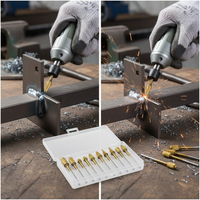 Rotary Burr Set for Metal Polishing and Deburring, Double-Cut Carbide Rotary File