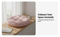 Soft and Comfortable Round Seat Cushion Thick & Cushy Tatami Seat Pad Thickened Tatami Floor Cushion Multi-Purpose for Office Workers, Meditators, Bay Window, Living Room, Reading Nook, Meditation