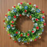 Artificial Flower Wreath, Wreath, Entrance, Wall Hanging, Green, Plastic, Colorful, Eucalyptus Wreath, Door Decoration