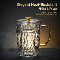 Hammered Glass Tea Cup, Heat-Resistant Glass
