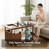 Mobile Tea Station Multifunctional Design 2-Tier Serving Trolley for Living Room