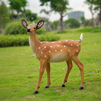 Realistic Deer Garden Statue Lifelike Deer Statue Outdoor Animal Figure Weatherproof for Nature Lovers, Gardeners, Courtyard