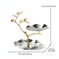 Serving Stand with Bowls Decorative Two-Tier Serving Platter Stable Two-Tier Fruit Bowl for Hosts