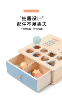 跨境儿童蒙氏早教具几何形状分类盒认知配对颜色识别益智投币玩具