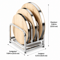 Cutting Board and Pot Lid Holder, Thickened Silver Steel, Hygienic Kitchen Drainer, Multifunctional Countertop Organizer