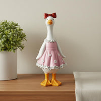 2 Pieces Couple Duck Figurine Weather-Resistant Duck Couple Statue for Pond