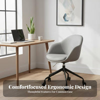 Upholstered Task Chair with Casters Ergonomic spinerest Computer Seat for Bedroom