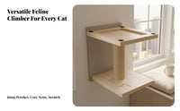 DIY Feline Climbing Structure Component Solid Wood Construction Wooden Feline Climbing Structure Perch and Sturdy for Catteries