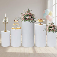 Dessert Table Pillar Cover Stretch Material Cylinder Pedestal Cover Round Plinth Slipcover Snug Fit Easy to Install for Weddings