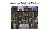 Butterfly Design Plant Stool Ornate Metalwork Garden Furniture Hollow-Carved Top