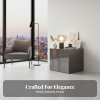 Handleless 2-Drawer Cabinet Coating Ed Finish Nightstand Minimalist Design