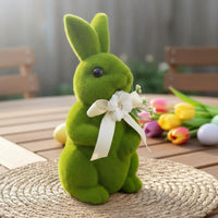 Easter Rabbit Decoration Mossy Appearance Artificial Foliage Rabbit Statue