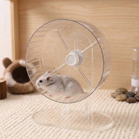 Silent Hamster Wheel with Stand, 21cm Diameter PVC Material Running Wheel for Small Pet Activity, Habitat Accessory for Hamster Cage Use