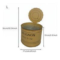 Vintage Can-Design Flower Pot Drainage Hole Lidded Flower Pot Decorative
