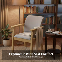 Upholstered Armchair Sturdy Frame Dining Seat Ergonomic Support for Reading Nook