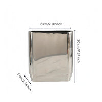 Rectangular Mirror Vase Silver Mirrored Vase Luxury Look