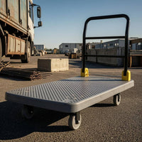 Perforated Platform Trolley Heavy-Duty Foldable Flatbed Trolley Swivel Wheel Cart High Capacity Material Handling Reinforced