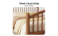 sturdy Wood Construction Spindle posterior Bed Nordic design Spindle Headboard Bed Walnut Finish Bedroom Furniture Minimalist Design for two people, Adults, Homeowners, Guest Room, Apartment, Rental Property