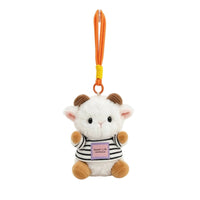 Soft Sheep Charm with Cord Kawaii Sheep Pendant Lovely Bag Charm Cuddly for Girls, Keys