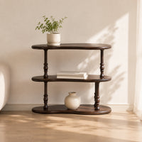 3-Tier Shelf Compact Curved Shelf Decorative for Living Room, Collectors