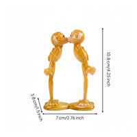 Resin Monkey Figurine Glossy Creature Statue Amber-Gold for Cabinet