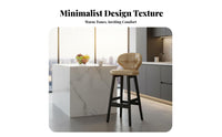 Upholstered Bar Stool with Backrest Modern Design Counter Chair Stable Base Cushioned Seat for Homeowners, Kitchen