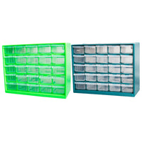 25-Piece Transparent Drawer-Type Parts Storage Cabinet with Dividers