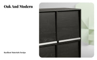 Multi-Compartment Shelf Modernist Design Low Height Shelving Unit Full Wood Construction Versatile Design for Homeowners, Study