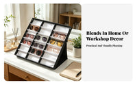 Foldable Eyeglass Display Box Hinged Tabletop Glasses Display Stand Angled