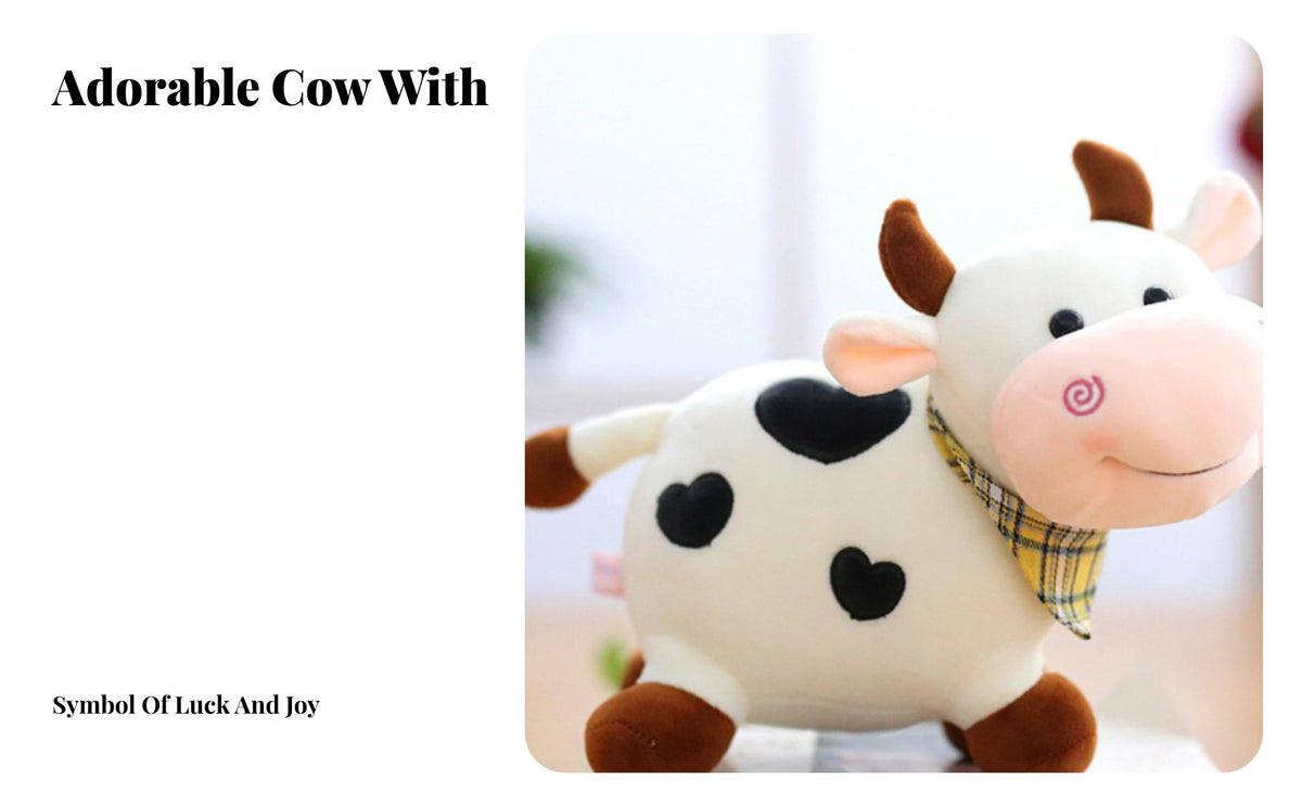 Cow Stuffed Toy Cute Design Cow Stuffed Creature Stuffed Calf Toy Cuddly House Decoration Sleepytime Friend for Fun Time