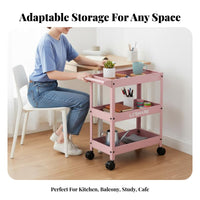3-Tier Rolling Organizer Multi-Purpose 3-Tier Rolling Shelf Space-Saving