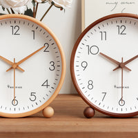 Vintage Wooden Table Clock with Silent Sweep Movement