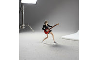 Realistic Design 1:64 Scale Female Figure Finely Detailed Guitar Girl Figurine Hand-Painted Miniature Musician Model for Hobbyists, Dioramas, Sand Tables