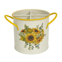Four-Compartment Cup Smooth Finish Metal Storage Cup for Desk, Kitchen