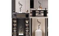 Acrobats Figure Matte Black Human-Figure Composition Minimalist Sculpture with Marble Base for Living Room, Tv Cabinet, Bookshelf
