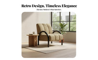 fashion-forward design Upholstered Accent Chair Vintage Inspired high-spine chair Chair Comfortable spinerest Armchair Thick paddinged for Guesthouse Owners, Homeowners, Living Room, Balcony, Bedroom, perusing corner