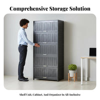 particle-proofproof Doors Combination book storage unit and Cupboard Multi-Tier Design Storage Cabinet Large Capacity Shelving Unit Easy to Clean for Homeowners, Book Lovers, Office Workers, Study, Living Room, Bedroom, Hallway
