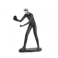 Abstract Woman Sculpture Matte Black Abstract Figure Elegant for Art Lovers
