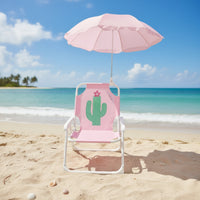Outdoor Chair with Sun Shade Foldable Chair with Umbrella Portable Furniture Folding for Children, Toddlers, Beach, Patio, Garden
